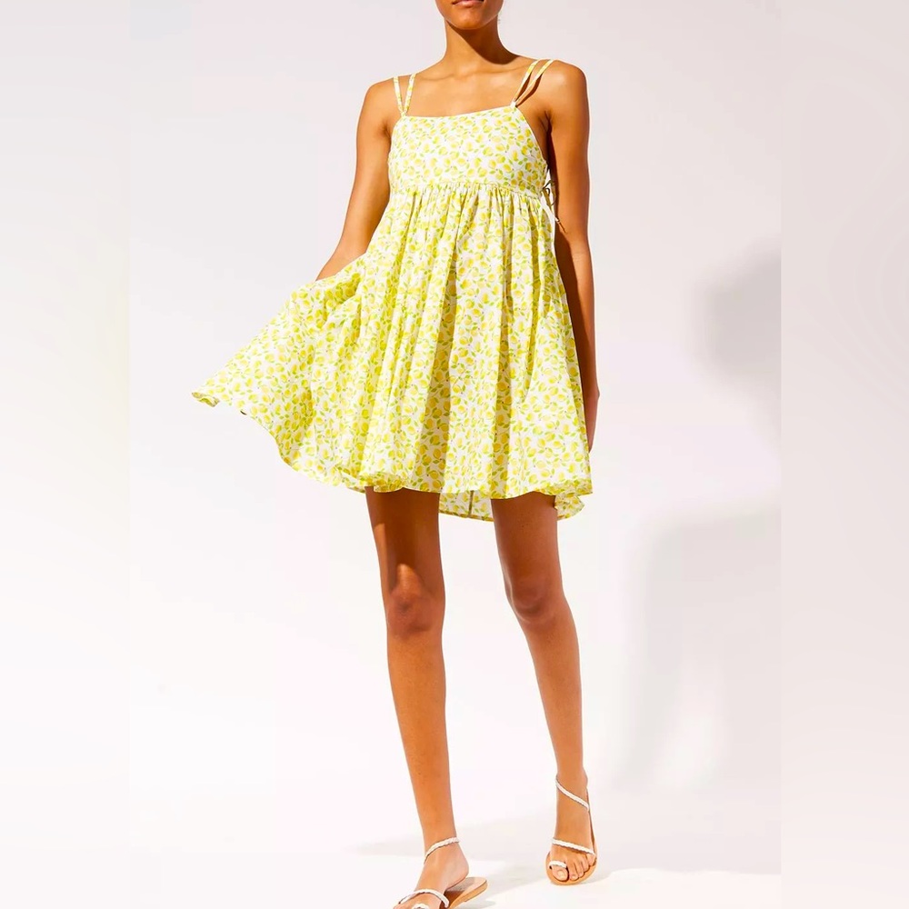 NWT 🍋 Solid & Striped 🍋 Heidi Lemon Print Baby Doll Mini Dress, Size Medium